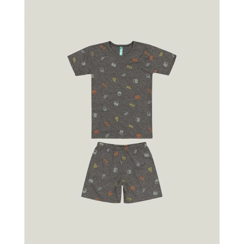 Pijama Comidinhas Meia Malha Menino Malwee Kids 14
