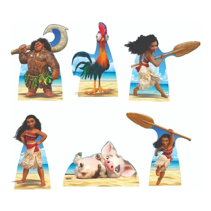 Moana Kit 6 Displays Enfeites De Decoração De Festa Infantil