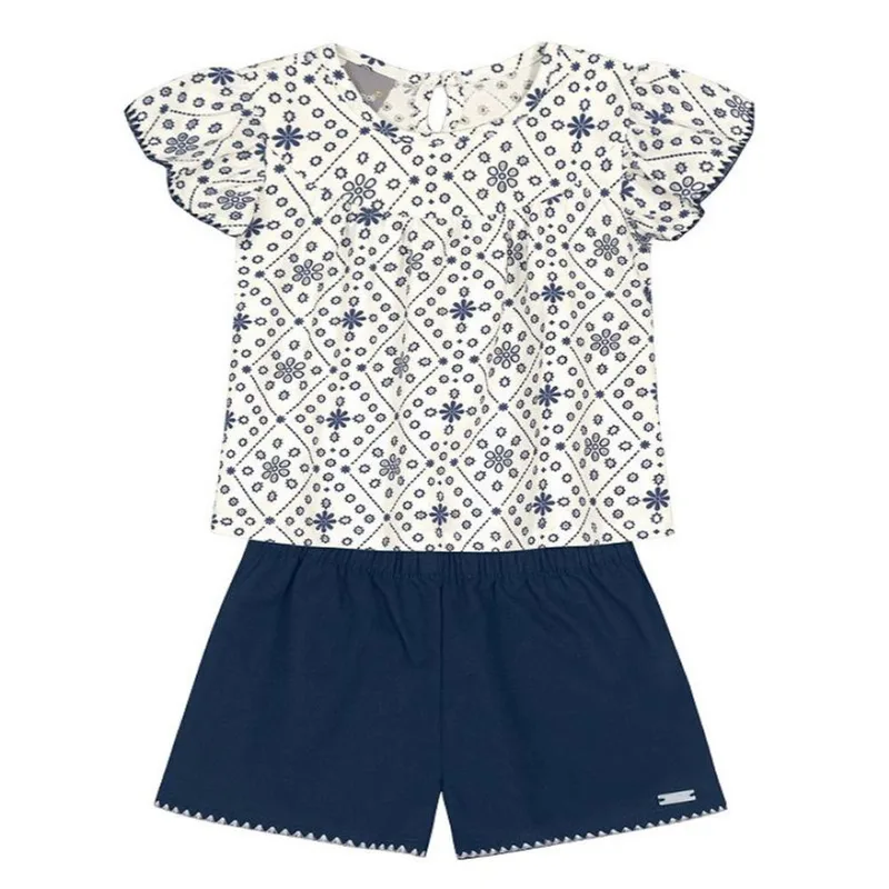 Conjunto Curto - Azul Marinho - Brandili Conjunto Curto - Azul - Tamanho 1 - Brandili
