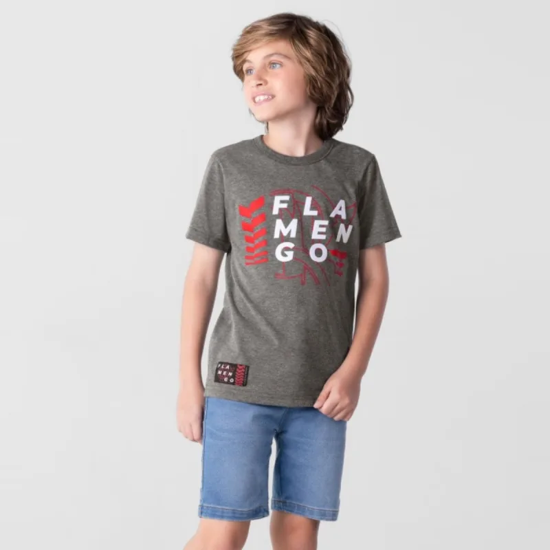 Camiseta Flamengo Menino Infantil Cinza - Brandili - Brandili