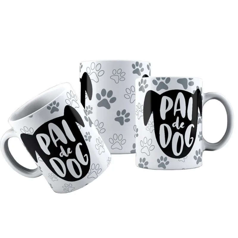 Caneca Cerâmica Pai De Dog Dia Dos Pais Pai De Cachorro Pet
