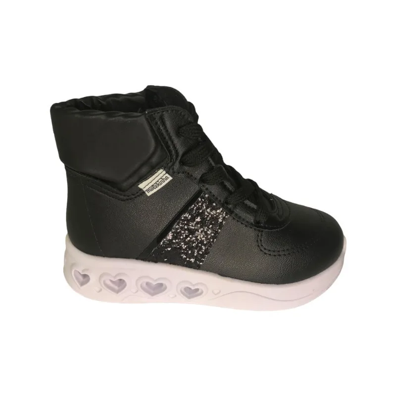 Tênis Inf Fem Molekinha Led Napa Turim Preto 2720.104