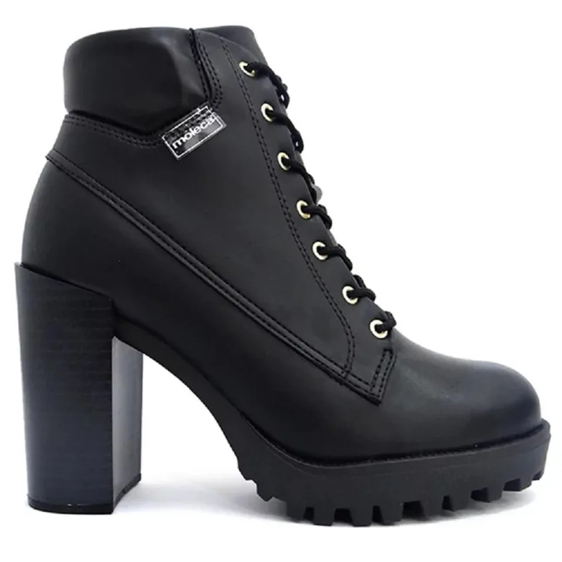 Bota Coturno Feminino Moleca Salto Alto Napa 5325.119 preto