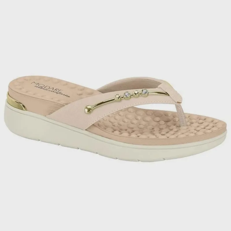Tamanco Modare Napa Floather Anabela Casual Feminino Creme