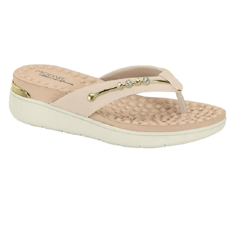 Sandalia Modare Massageadora Anatomica Anabela Creme 038 Ref 7151.115
