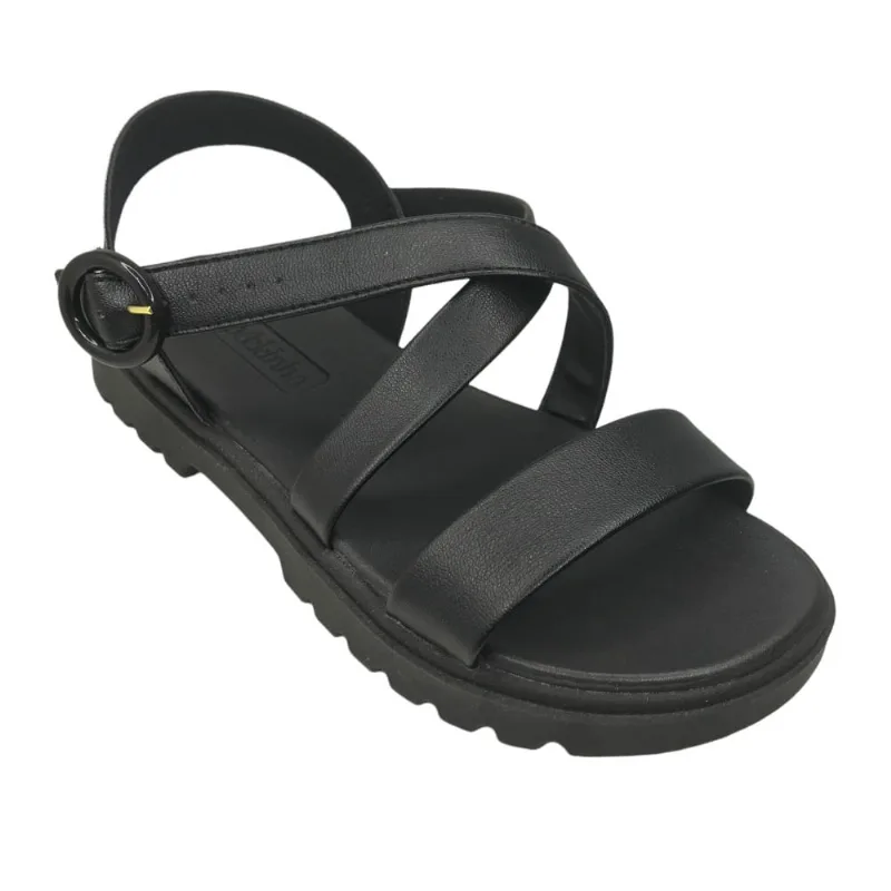 Sandália Fem Infantil Molekinha Transpasse Preto 2344.101