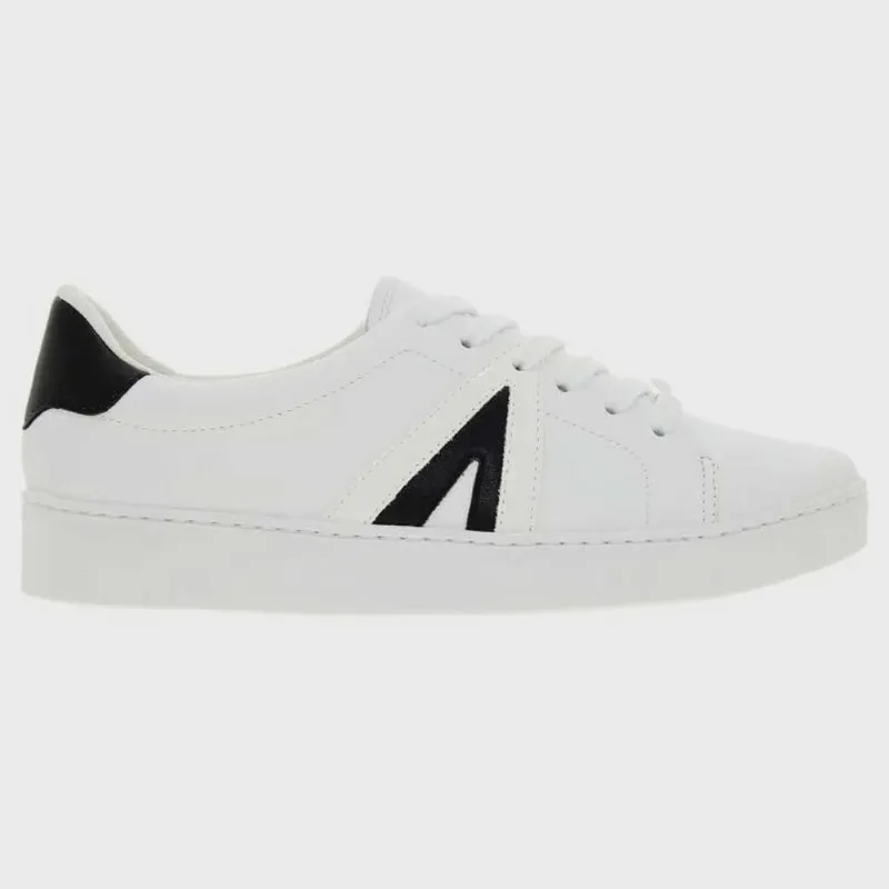 Tênis Feminino Casual Pelica Verniz Branco Preto Vizzano 1214.1032