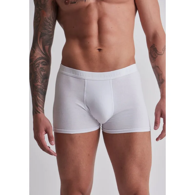 Kit cuecas boxer cotton branca e preta Branco M
