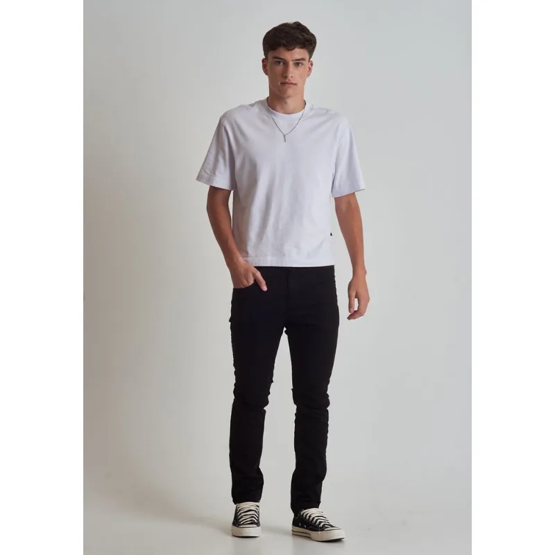 Calça sarja masculina reta lisa Preto 36