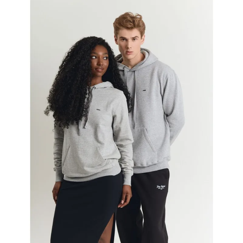 Casaco moletom unisex canguru conforto Cinza Cinza XG
