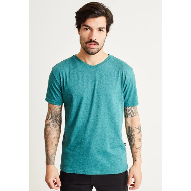 Camiseta básica gola v espinafre Verde GG