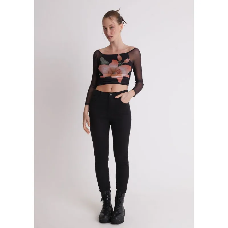 Calça sarja feminino skinny preto Preto 40
