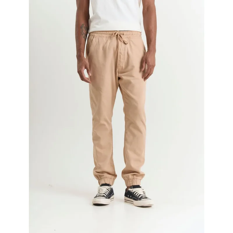 Calça sarja masculina jogger lisa bege Bege 42