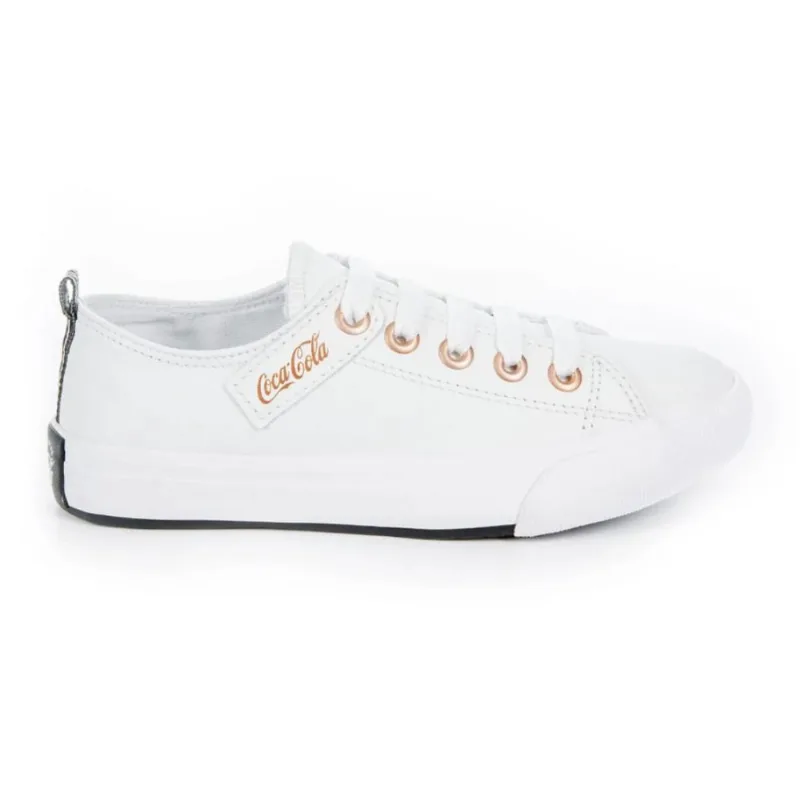Tênis Coca Cola Shoes Atlanta Leather Coke Fem. Branco Cobre casual urbano dia a dia mulheres