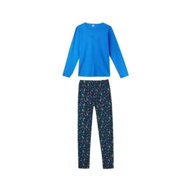 Pijama Longo Estampado em meia Malha Malwee