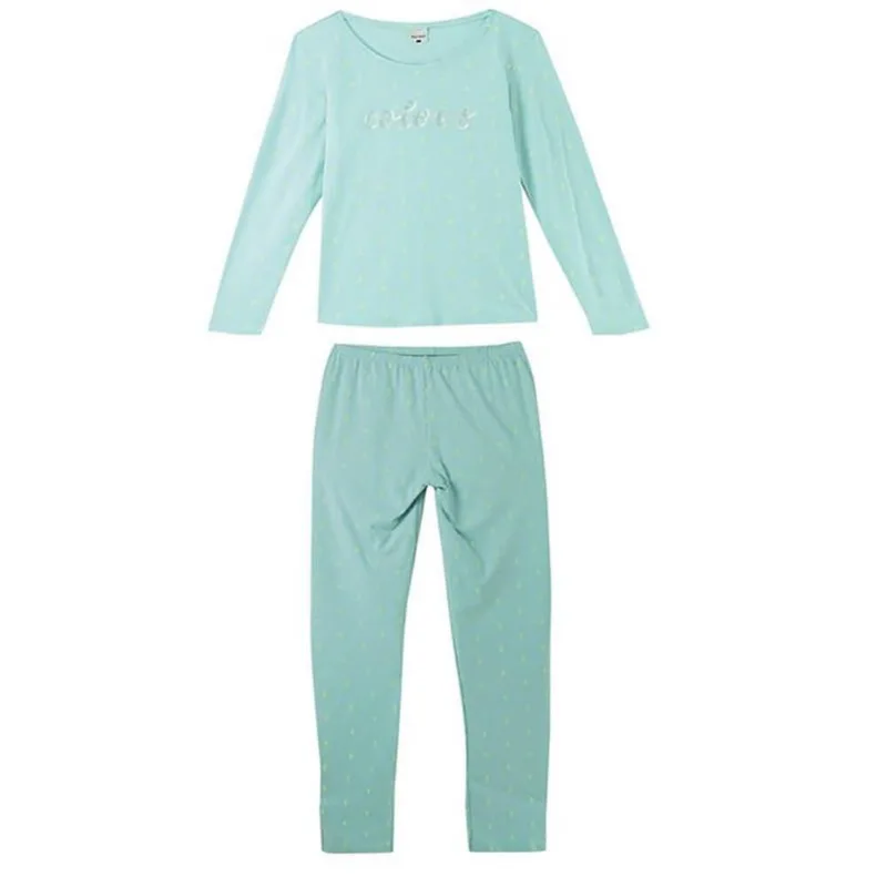 Pijama Longo Colors Verde Malwee 1000093242 Algodão