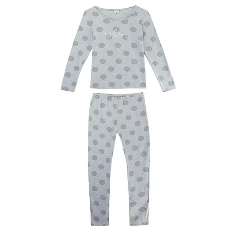 Pijama Longo Colors Cinza Malwee 1000093242 Algodão