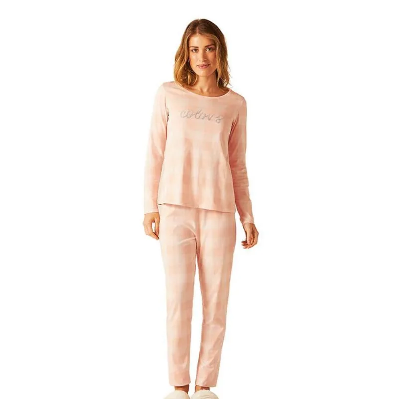Pijama Longo Colors Rosa Malwee 1000093242 Algodão