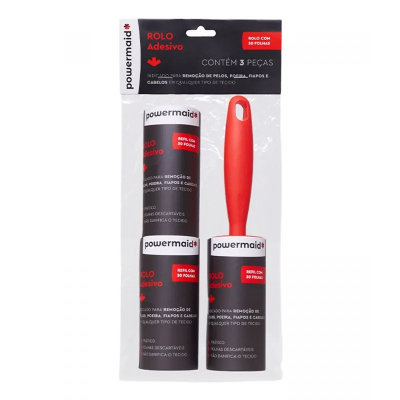Rolo Adesivo 3 Refis Powermaid Camesa Unica Única