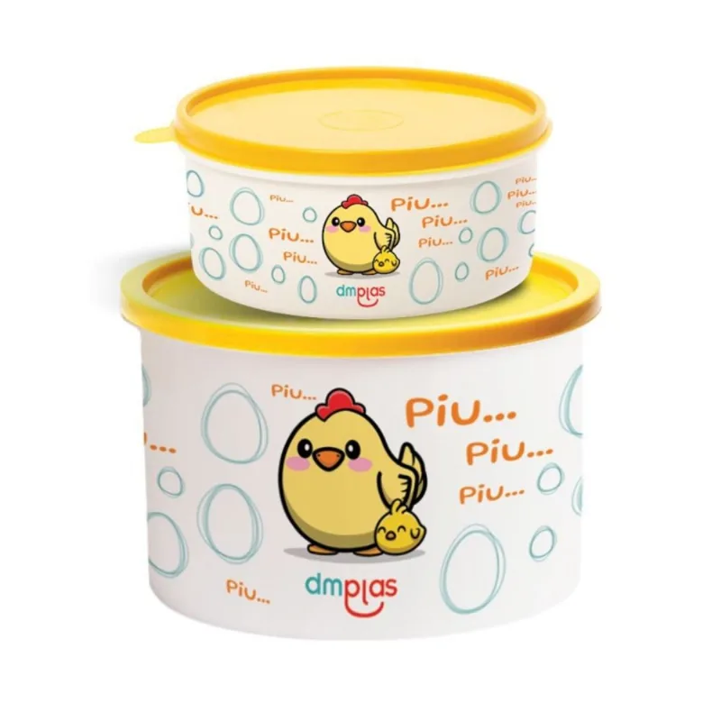 Kit Pote Decorado Fazendinha 2 Peças DM Plas Amarelo
