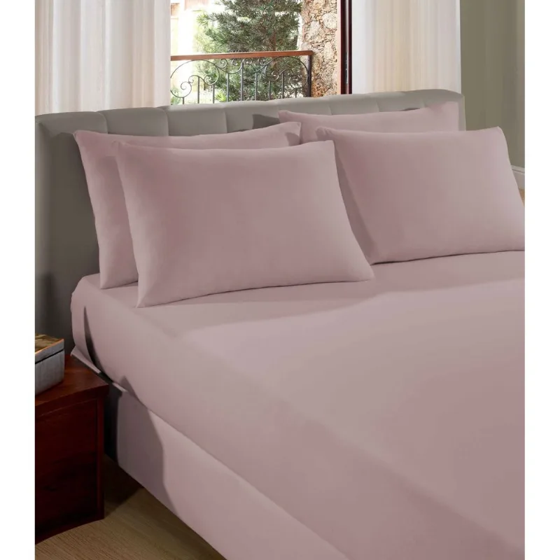 Lençol Casal Premium Liso Vivaldi Rosa Un