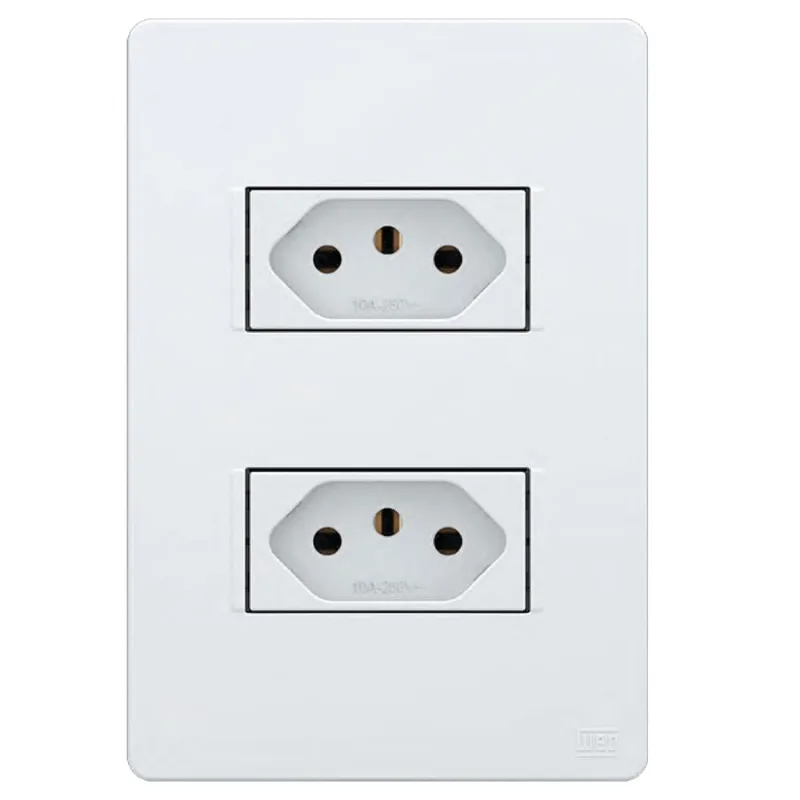Conjunto 2 Tomadas 2P+T 10A 4x2 Esatta Weg Conjunto 2 Tomadas 2P+T 10A/250V 4x2 Branco Esatta