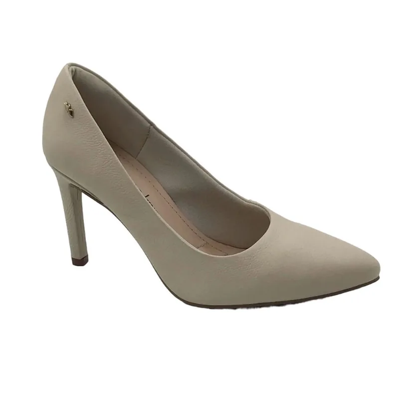 Sapato Dakota Scarpin Couro Salto Fino Aveia 5051
