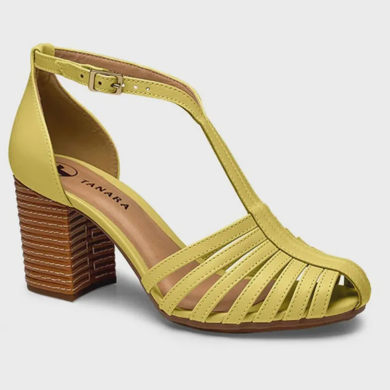 Sandália Feminina Salto Bloco Cidreira Tanara T6601-0003