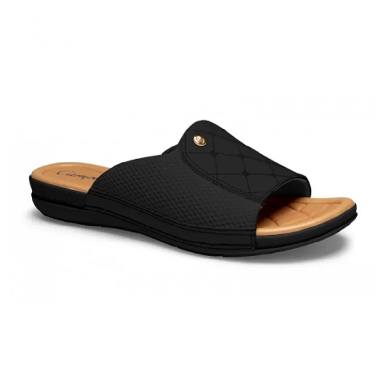 Tamanco Feminino Campesí Slide Belagio Preto L8711