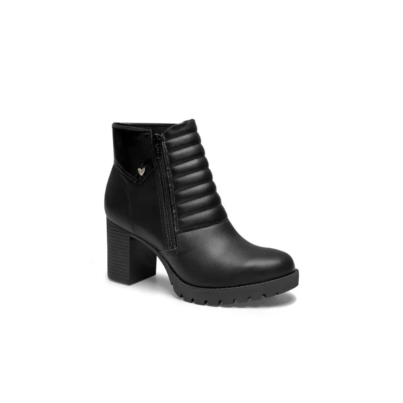 Bota Fem Mississipi Cano Curto Salto Alto Preto Q7836-0001