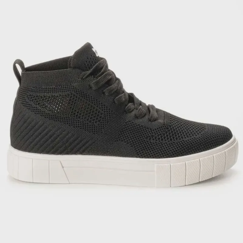 Tênis Feminino Cano Médio Knit Preto Mississipi Q8521-0001
