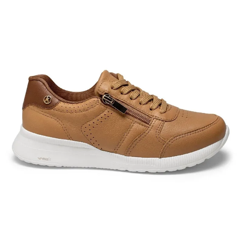 Tênis Fem Kolosh Casual Couro Marrom Caramelo C3150-0006