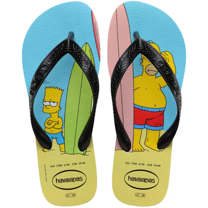Sandália Havaianas Adulto Simpsons Azul/Preta 43/44 - Havaianas