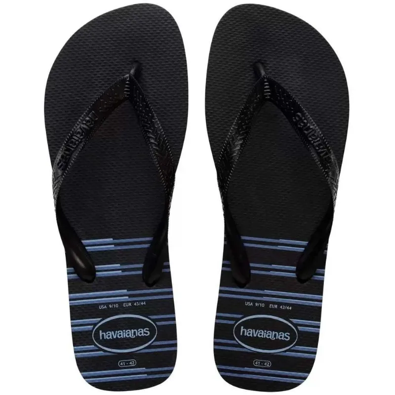 Sandália Havaianas Masculino Top Basic Preto/Preto/Azul 37/38 - Havaianas