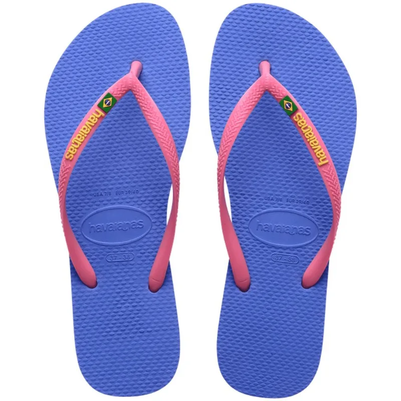 Chinelo Havaianas Feminino Slim Brasil Azul 37/38