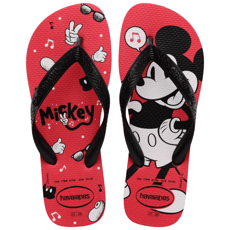 Chinelo Vermelho Rubi/Preto Top Disney Havaianas Adult Licenses n° 35/36