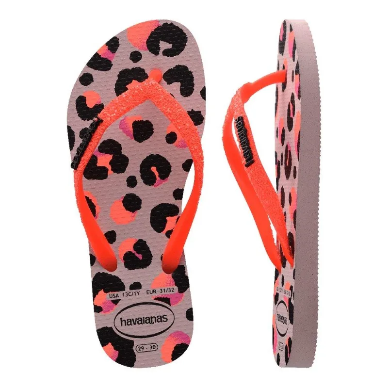 Havainas Kids Slim Glitter Rosa Peônia