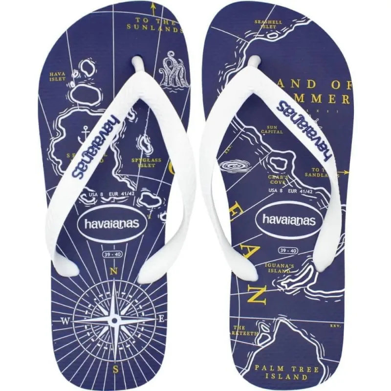 Sandália Havaianas Masculina Top Nautical Marinho/Branco/Marinho 41/42 - Havaianas