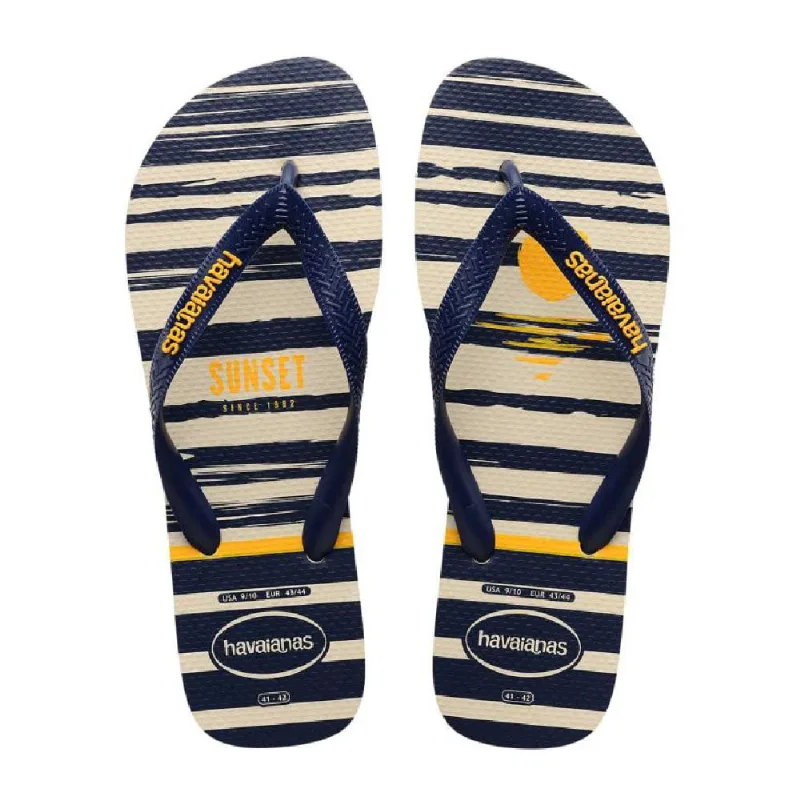 Sandália Havaianas Masculina Top Nautical Bege Palha/Marinho 39/40 - Havaianas