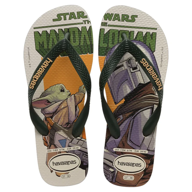 Sandália Havaianas Masculina Star Wars Bege Palha/Verde Escuro 39/40 - Havaianas - Vestuário