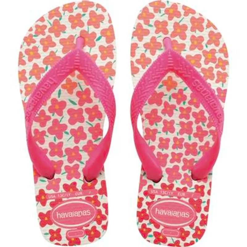 Sandália Flores Kids Havaianas 27/28 Rosa Par - Havaianas