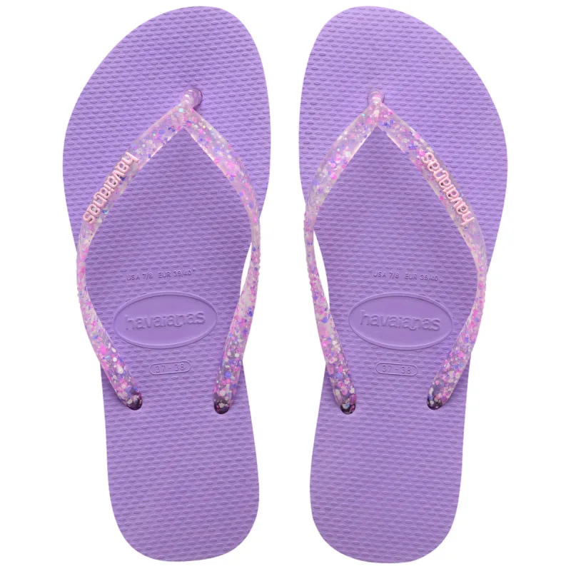Sandália Havaianas Feminina Slim Logo Metalic Roxo Prisma 33/34 - Havaianas - Vestuário