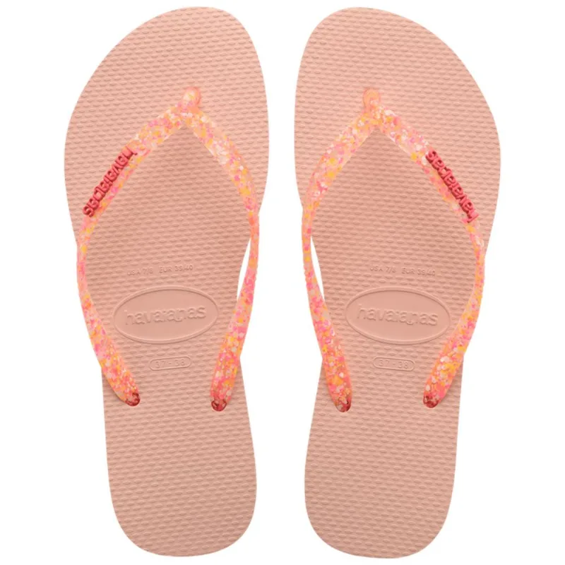 Chinelo Havaianas Feminino Slim Logo Metallic Rosa 35/36