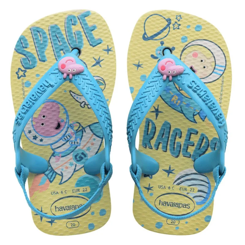 Sandália Havaianas Kids e Baby New Peppa Pig Bege Palha 19