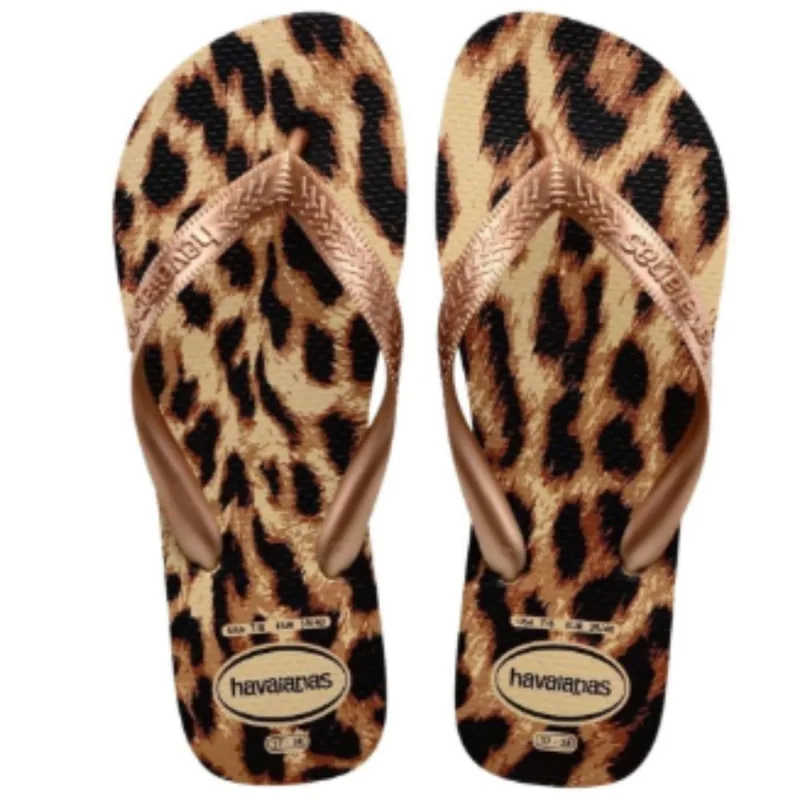 Chinelo de Dedo Havaianas Feminino Top Animals Areia e Rose 37/38