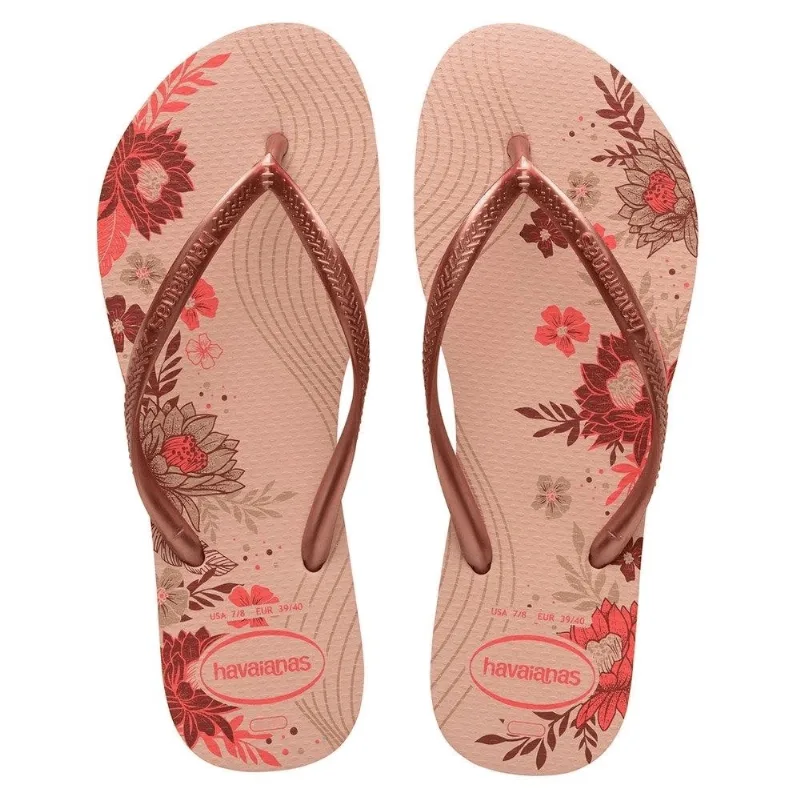 Chinelo Rosa Bal/Dourado Blush/Dour. Slim Organic Havaianas n° 41/42