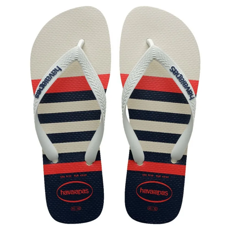Sandálias Havaianas Top Nautical Branco/ Branco/ Marinho 41/42