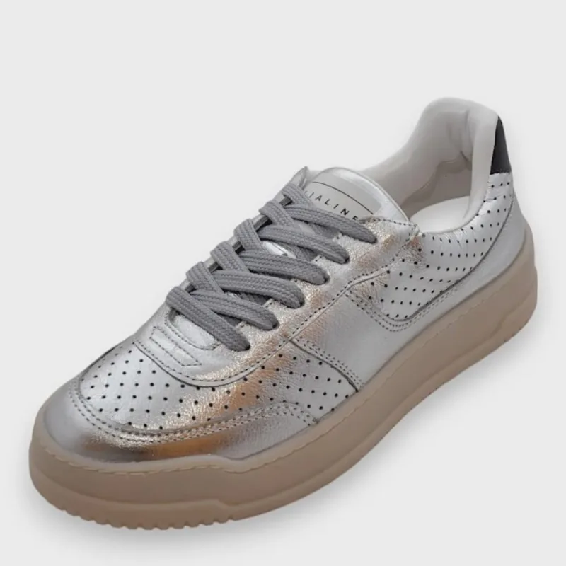 Tênis Feminino Lia Line ref: 2335-71773 couro metal