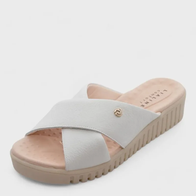 Tamanco Feminino Lia Line Anabela ref: 2345-71811 couro floather