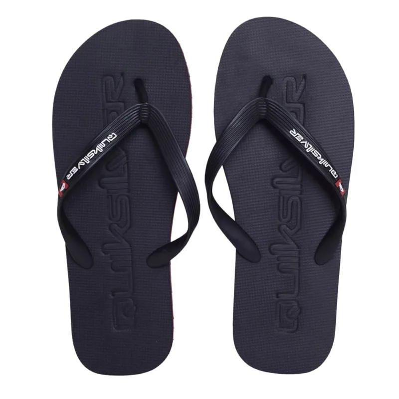 Chinelo Quiksilver Molokai Debossed Preto Vermelho - Quiksilver